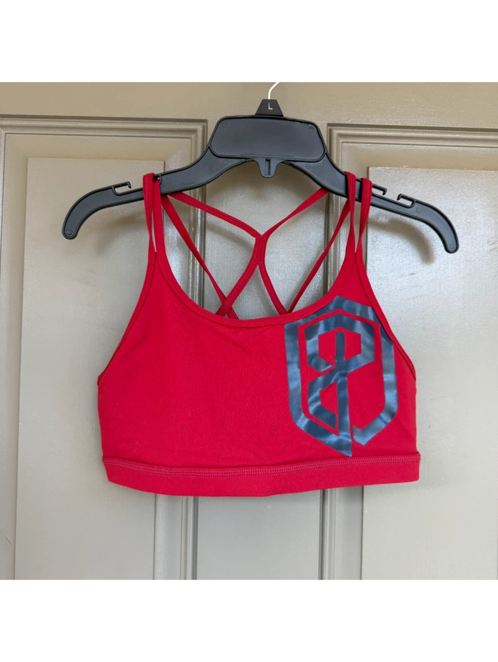 Born Primitive Vitality Sports Bra Red Multi Strappy Back Workout Gym Medium M